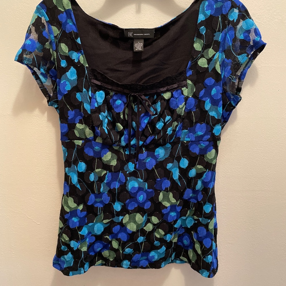 INC flowered size large top